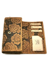 Hunters Leather wallets - Leather Wallet Embossed Roses