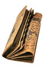 Hunters Leather wallets - Leather Wallet Embossed Roses