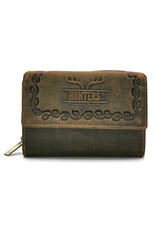 Hunters Leren portemonnees - Leren Hunters Portemonnee Western reliëf medium