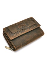 Hunters Leather wallets - Leather Hunters Wallet Western embossed medium