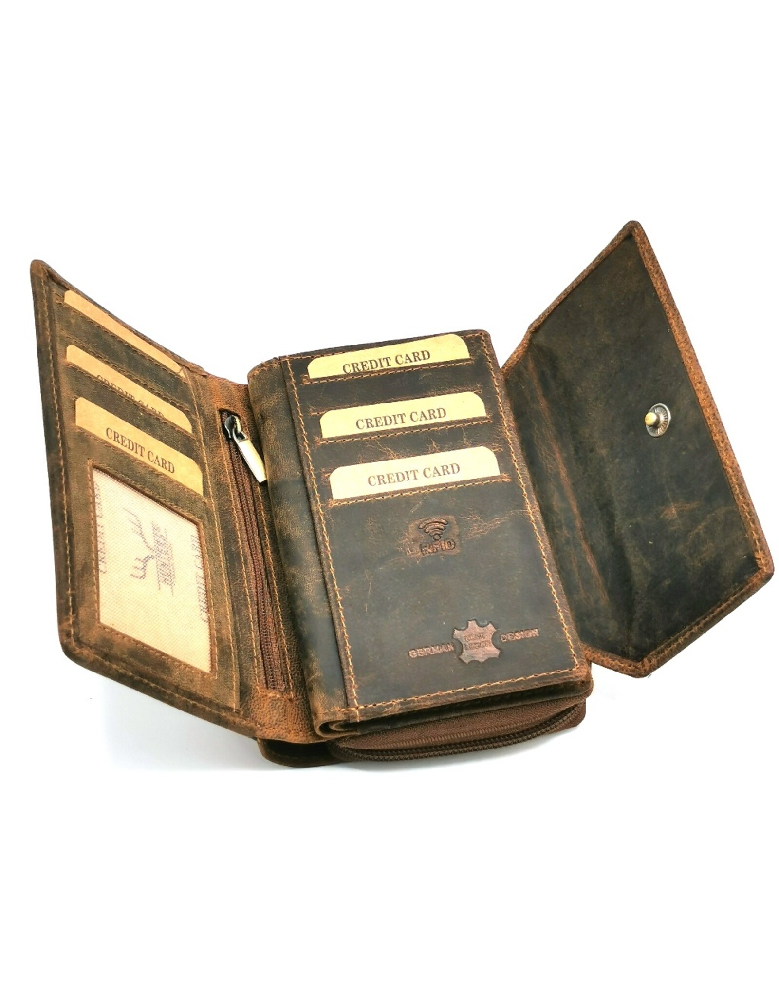 Hunters Leather wallets - Leather Hunters Wallet Western embossed medium