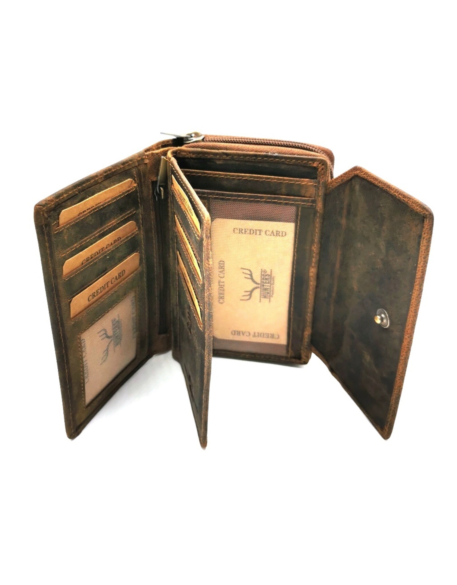 Hunters Leather wallets - Leather Hunters Wallet Western embossed medium