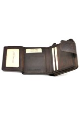 HillBurry Leather wallets - HillBurry Leather Wallet with Embossed Flowers Brown