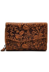 HillBurry Leather wallets - HillBurry Leather Wallet with Embossed Leaves tan