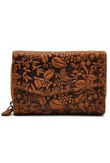 HillBurry Leather wallets - HillBurry Leather Wallet with Embossed Leaves tan