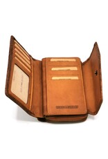 HillBurry Leather wallets - HillBurry Leather Wallet with Embossed Leaves tan