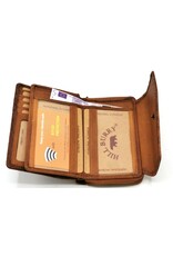 HillBurry Leather wallets - HillBurry Leather Wallet with Embossed Leaves tan