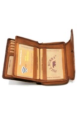 HillBurry Leather wallets - HillBurry Leather Wallet with Embossed Leaves tan