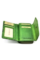 HillBurry Leather wallets - HillBurry Leather Wallet with Embossed Leaves green