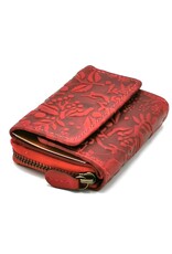 HillBurry Leather Wallets - Hillburry Leather mini wallet with embossed flowers
