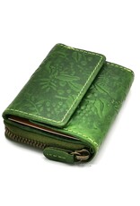 HillBurry Leather Wallets - Hillburry Leather mini wallet with embossed flowers