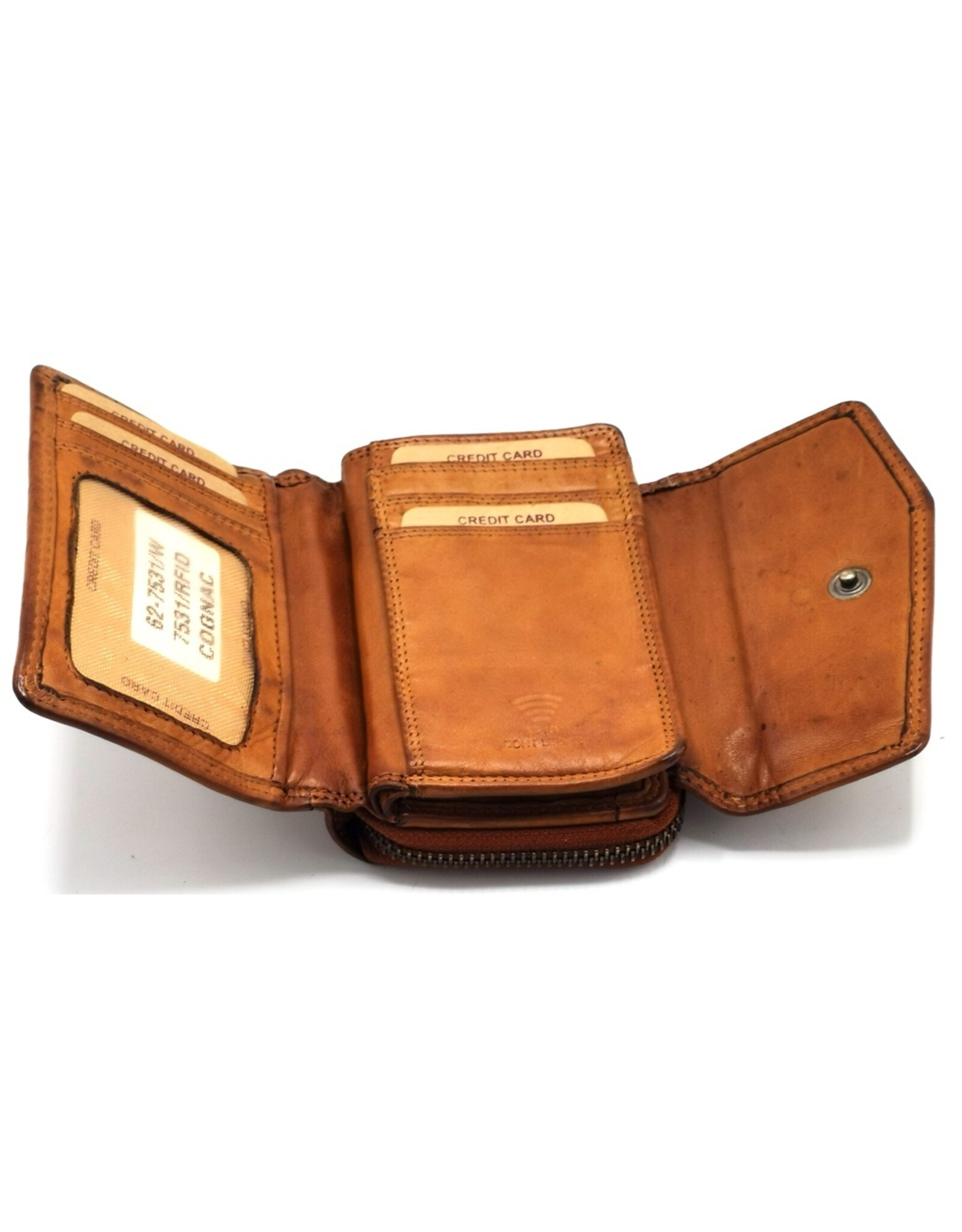 HillBurry Leather wallets - Hillburry Wallet with Cover Washed Leather cognac medium