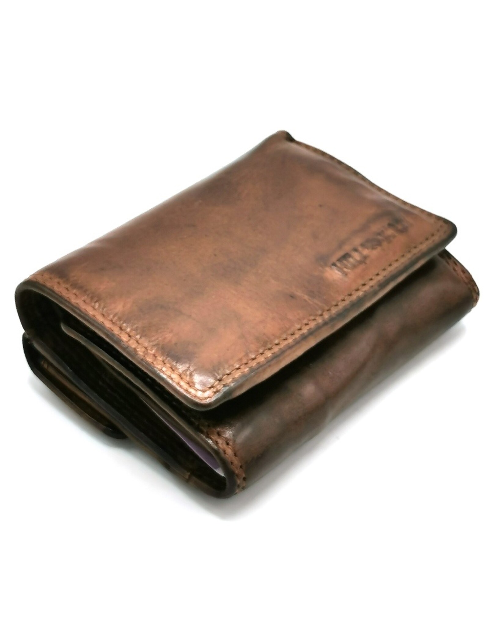 HillBurry Leather wallets - Hillburry Wallet Washed Leather Brown Medium