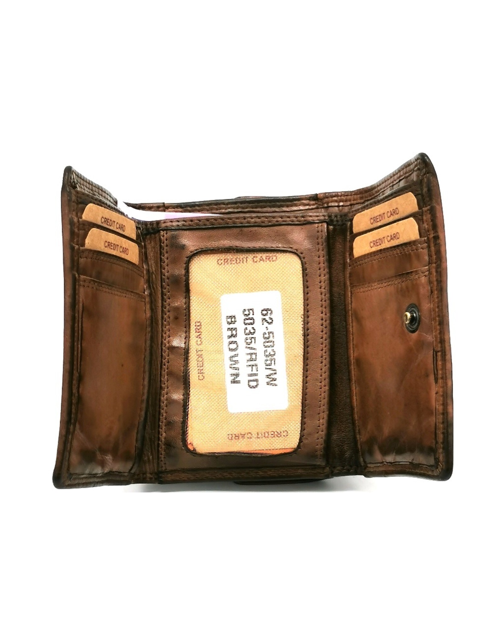 HillBurry Leather wallets - Hillburry Wallet Washed Leather Brown Medium