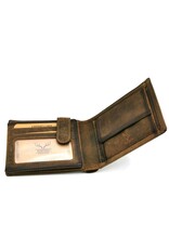 Wild Thing Leather wallets - Leather Hunters Wallet with dark border brown
