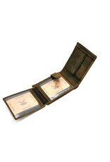 Wild Thing Leren portemonnees - Leren Hunters Portemonnee met donkere rand bruin