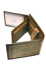 Wild Thing Leather wallets - Leather Hunters Wallet with dark border brown