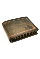 Wild Thing Leather wallets - Leather Hunters Wallet with dark border brown