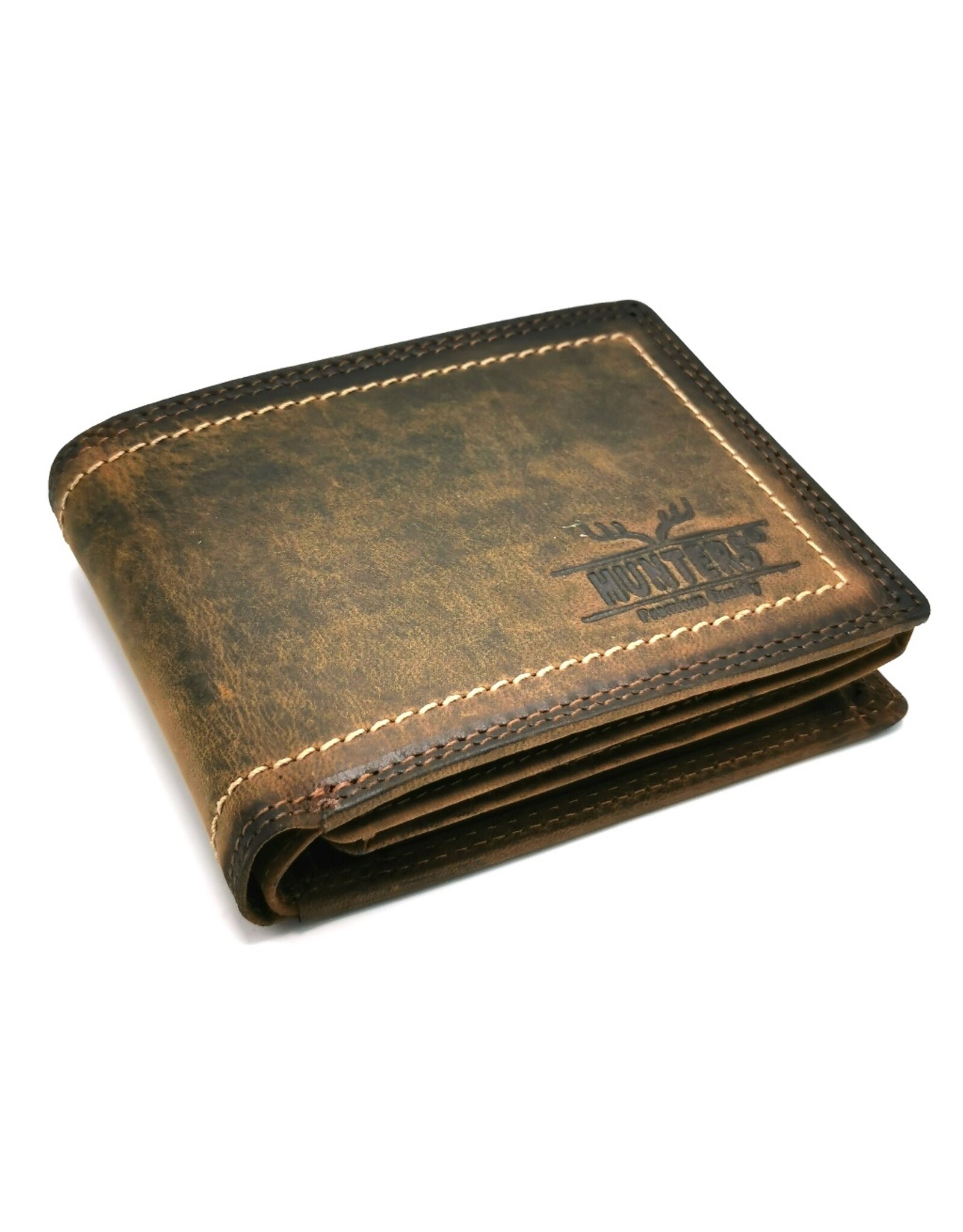 Wild Thing Leather wallets - Leather Hunters Wallet with dark border brown