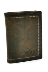 Hunters Leather Wallets - Leather Hunters Wallet with dark border vertical