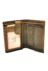 Hunters Leather Wallets - Leather Hunters Wallet with dark border vertical