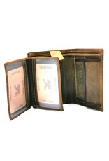 Hunters Leather Wallets - Leather Hunters Wallet with dark border vertical