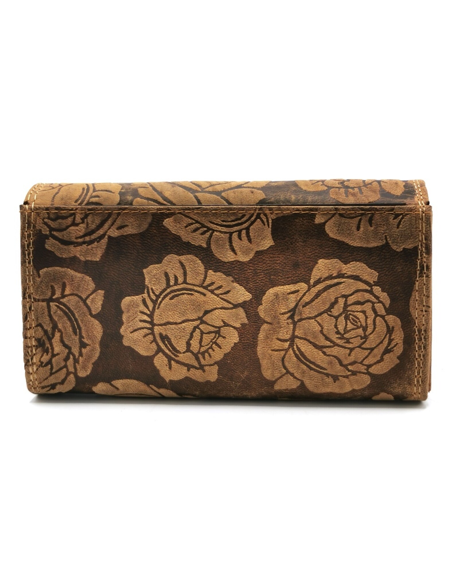 Hunters Leather wallets - Hunters Wallet with Roses Vintage leather