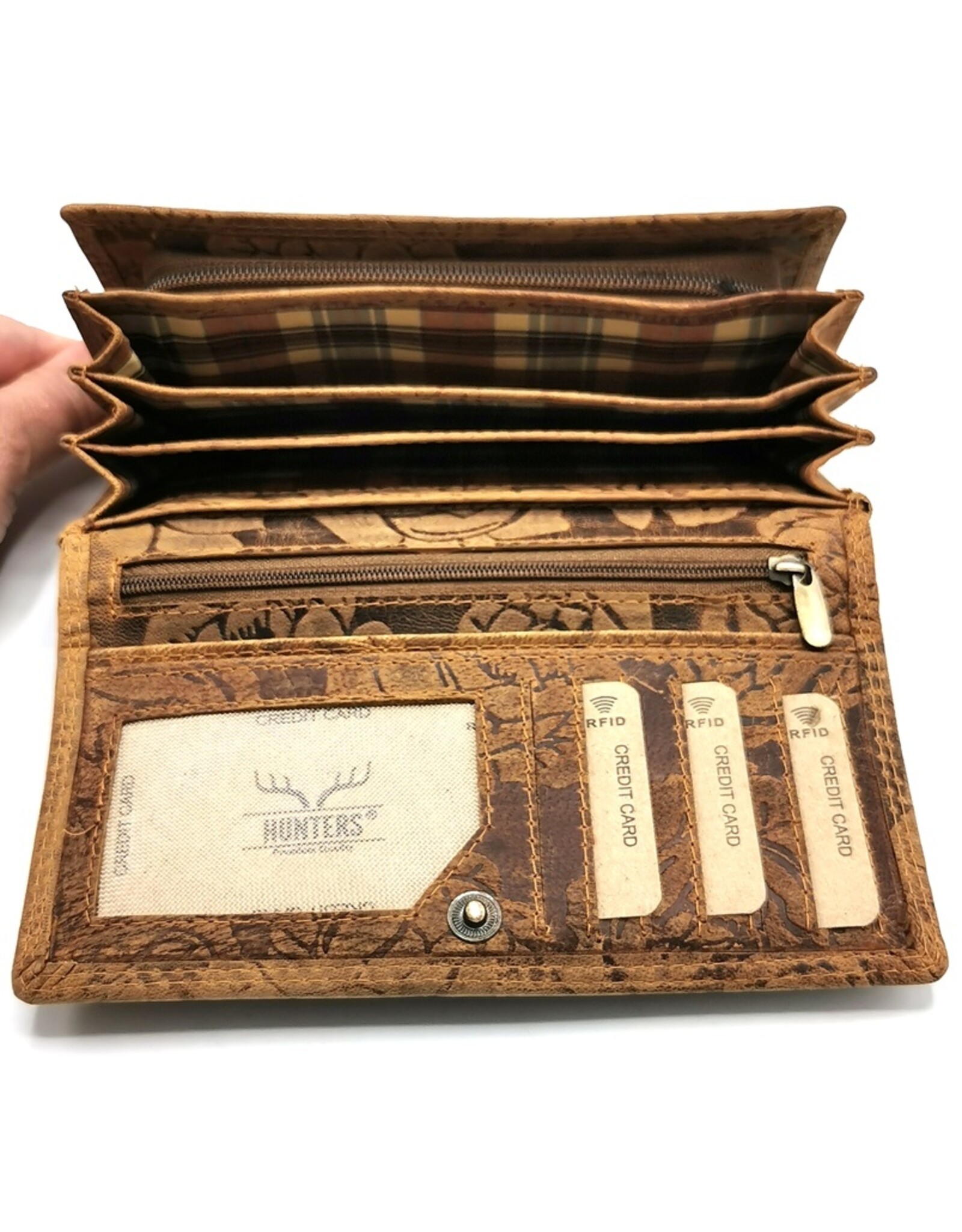 Hunters Leather wallets - Hunters Wallet with Roses Vintage leather