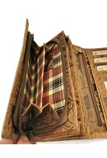 Hunters Leather wallets - Hunters Wallet with Roses Vintage leather