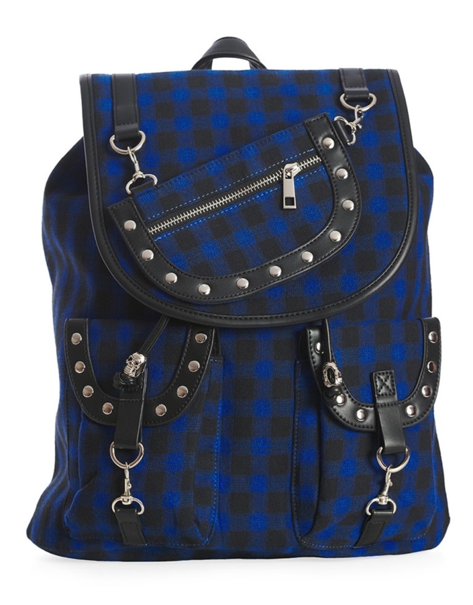 Banned Backpacks - Banned  Yamy Tartan backpack  black-blue