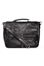 Banned Gothic bags Steampunk bags - Banned  Embossed Twin Skull Shoulder Bag - Unisex