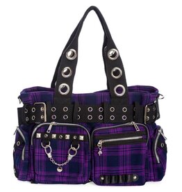 Banned Banned Camdyn Tartan Handbag Purple