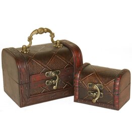 SMD Wooden Mini Treasure chests set of 2