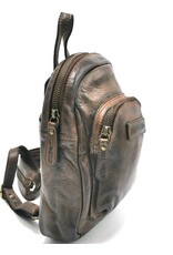 HillBurry Leather backpacks Leather shoppers - HillBurry Mini Backpack Washed Leather Vintage look brown