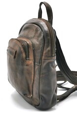 HillBurry Leather backpacks Leather shoppers - HillBurry Mini Backpack Washed Leather Vintage look brown