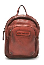 HillBurry Leather backpacks Leather shoppers - HillBurry Mini Backpack Washed Leather Vintage look red