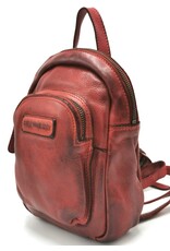 HillBurry Leather backpacks Leather shoppers - HillBurry Mini Backpack Washed Leather Vintage look red
