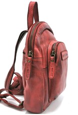 HillBurry Leather backpacks Leather shoppers - HillBurry Mini Backpack Washed Leather Vintage look red