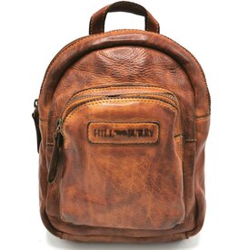 HillBurry HillBurry Mini Backpack Washed Leather Vintage look cognac