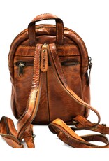 HillBurry Leather backpacks Leather shoppers - HillBurry Mini Backpack Washed Leather Vintage look cognac