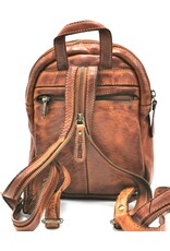 HillBurry Leather backpacks Leather shoppers - HillBurry Mini Backpack Washed Leather Vintage look cognac