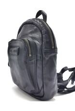 HillBurry Leather backpacks Leather shoppers - HillBurry Mini Backpack Washed Leather Vintage look black