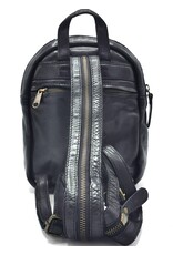 HillBurry Leather backpacks Leather shoppers - HillBurry Mini Backpack Washed Leather Vintage look black