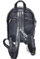HillBurry Leather backpacks Leather shoppers - HillBurry Mini Backpack Washed Leather Vintage look black