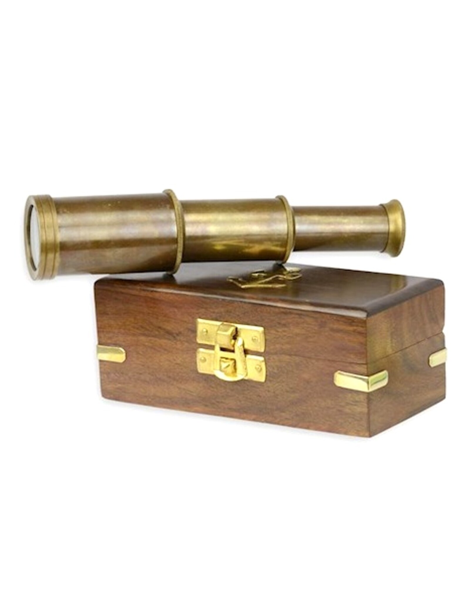 Trukado Miscellaneous - Brass Mini Telescope in wooden box