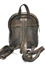 HillBurry Leather backpacks Leather shoppers - HillBurry Mini Backpack Washed Leather Vintage look brown