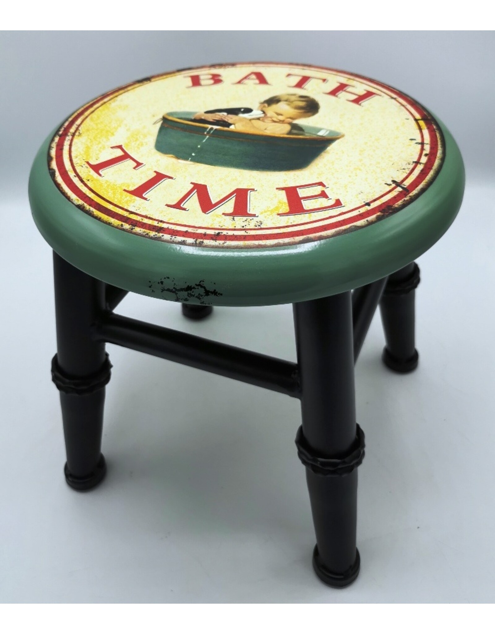 Trukado Miscellaneous - Iron Vintage Stool - Plant table "Bath Time"