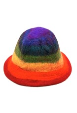 Trukado Miscellaneous - Vilten hoed - Sauna muts "Regenboog"- handgevilt, 100% wol