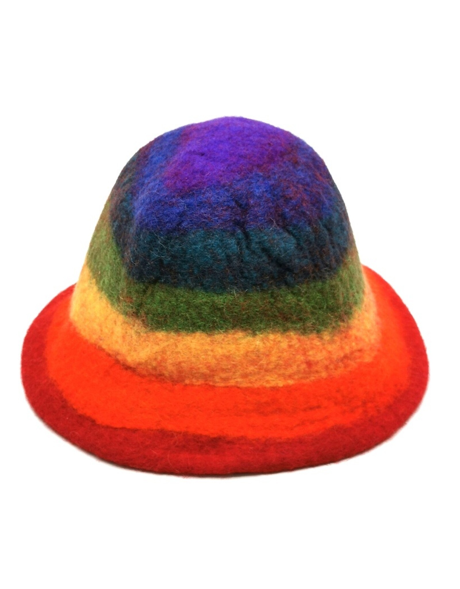 Trukado Miscellaneous - Vilten hoed - Sauna muts "Regenboog"- handgevilt, 100% wol