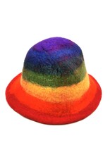 Trukado Miscellaneous - Vilten hoed - Sauna muts "Regenboog"- handgevilt, 100% wol